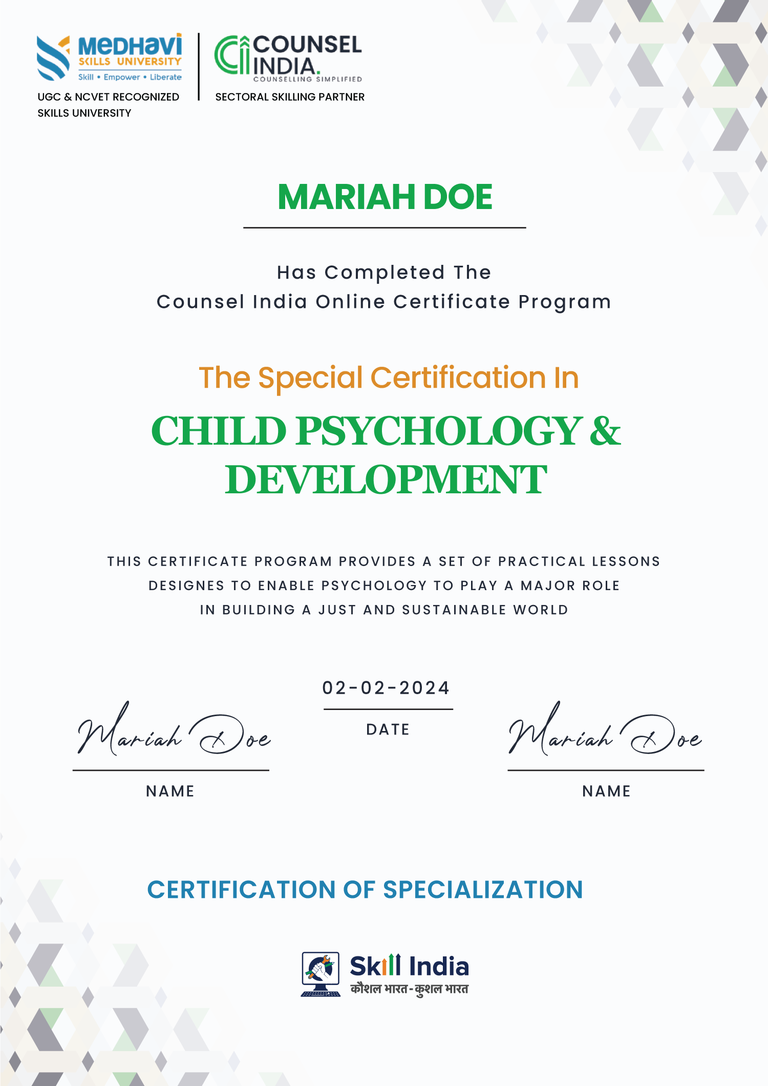 Certificate in Child Psychology Program Enroll Today